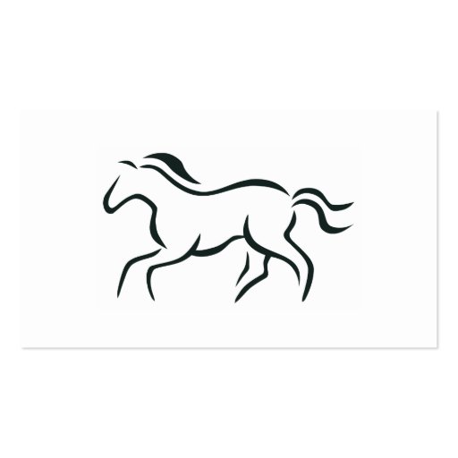 Horse line drawing business card (back side)