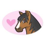 Horse Love Oval Stickers