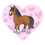 Horse Love Heart Sticker