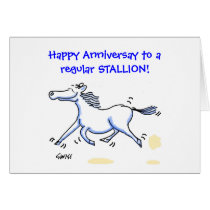 Horse Lover's Anniversary Card by Swisstoons Horse Lover's Anniversary Card