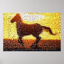 Horse montage mosaic collage print