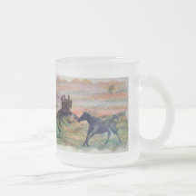 Horse Moon & Castle Frosted Glass Mug