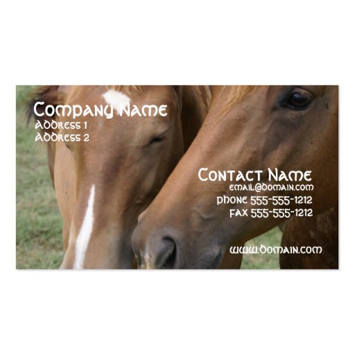 Horse Nuzzle Business Card (front side)