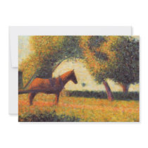 Horse painting pointillist art by Georges Seurat Personalized Invitation