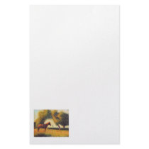 Horse painting pointillist art by Georges Seurat Customized Stationery