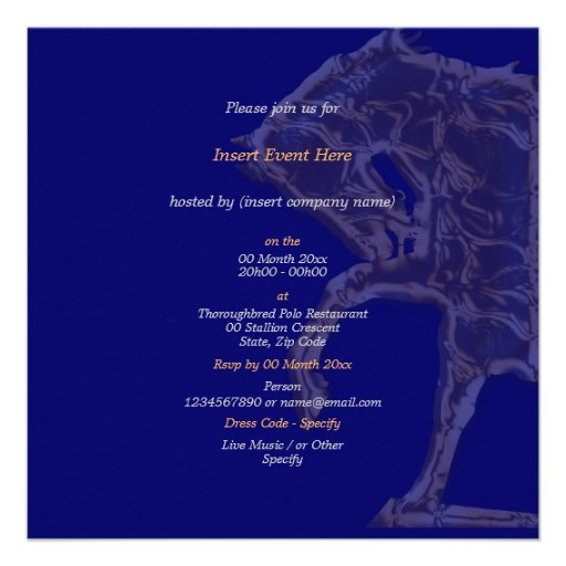 Horse party show event racing custom invites