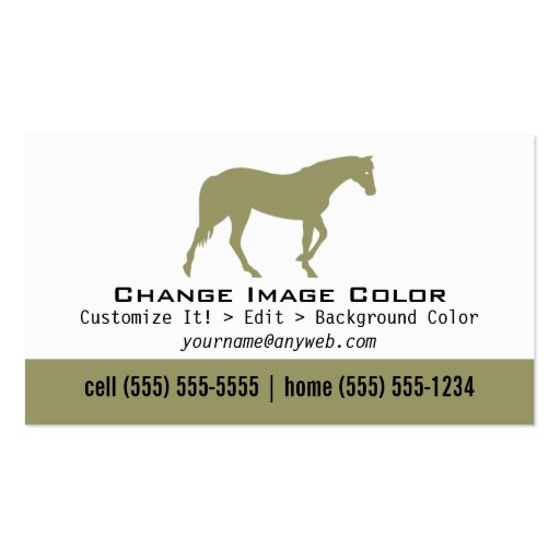 Horse - Personal Business Card (front side)