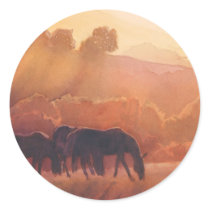 "Horse Point" Horse Landscape Watercolor stickers by PaulJacksonart "Horse Point" Horse Landscape Watercolor stickers