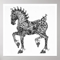 Horse Poster - Clydesdale Foal - Zen Tangle