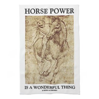 Horse Power Is A Wonderful Thing Leonardo da Vinci Hand Towel