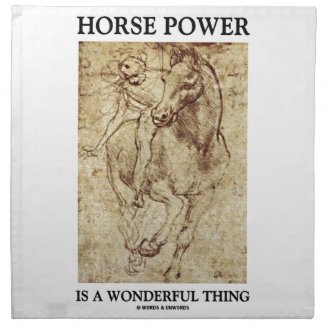 Horse Power Is A Wonderful Thing Leonardo da Vinci Cloth Napkin