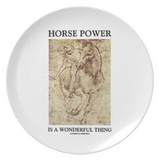 Horse Power Is A Wonderful Thing Leonardo da Vinci Party Plates