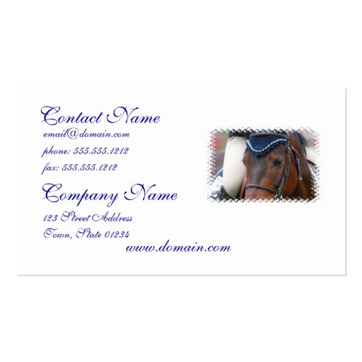 Horse Profile Business Cards (front side)