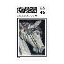 'Horse Profile' Merry-Go-Round US Postage Stamp by DONNAIDE 'Horse Profile' Merry-Go-Round US Postage Stamp