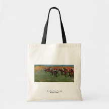 Horse Race Before The Start By Edgar Degas Canvas Bag