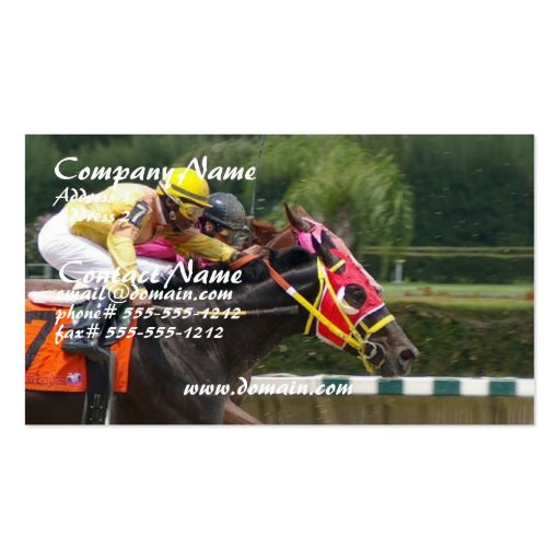 Horse Race Finish Business Card (front side)