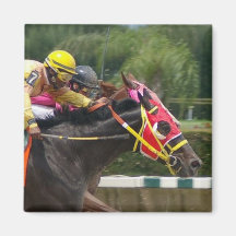 Horse Race Finish Square Magnet