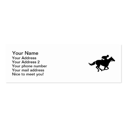 Horse race racing business card