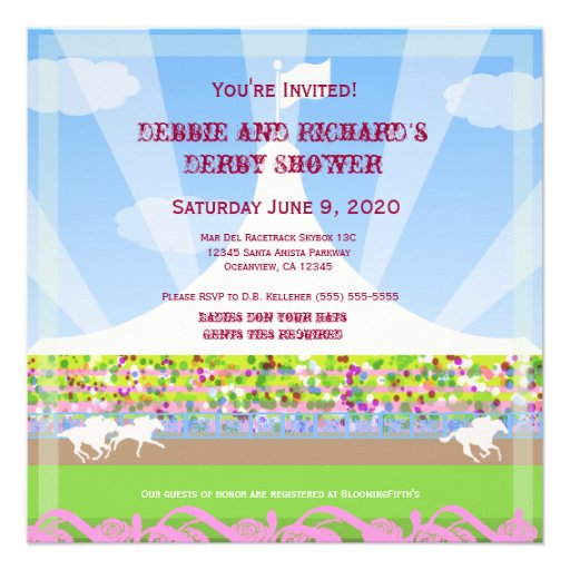 Horse Racetrack Jack & Jill Shower Party - Announcement