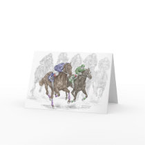 Horse Racing Art - The Thunder of Hooves Card