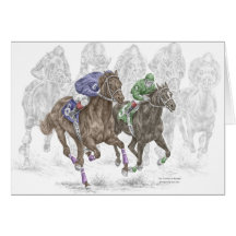 Horse Racing Art - The Thunder of Hooves Card