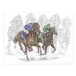 Horse Racing Art - The Thunder of Hooves Post Card