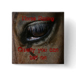 Horse Racing Badge Pinback Button