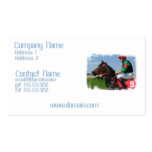 Horse Racing Business Card (front side)