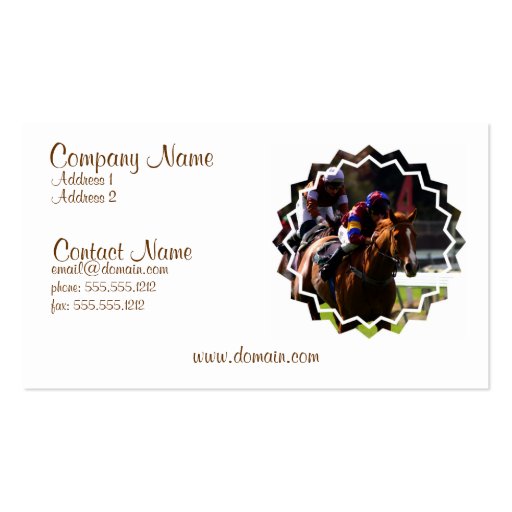 Horse Racing Business Card (front side)