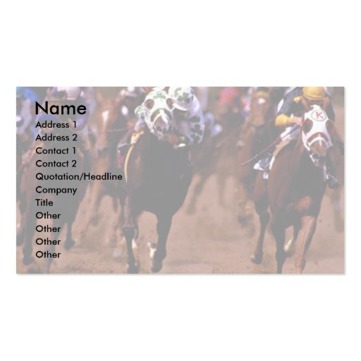 Horse racing business cards (front side)