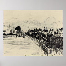 Horse racing by Edouard Manet Poster