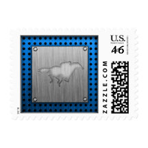 Horse Racing; metal-look Stamp