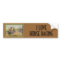 Horse Racing on Thread Spools bumper stickers