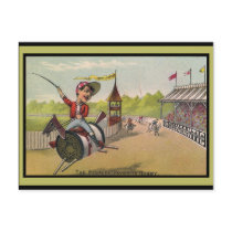 Horse Racing on Thread Spools postcards