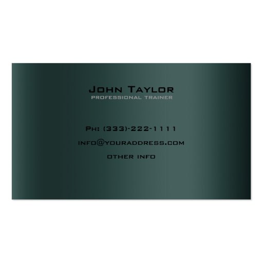 Horse Racing Professional Trainer Business Card (back side)