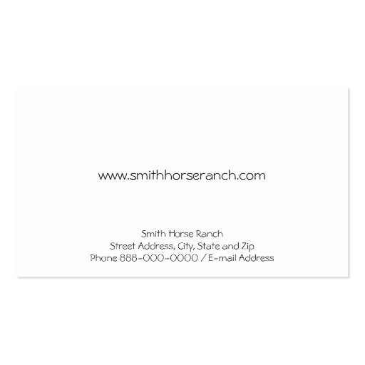 Horse Ranch Business Card (back side)