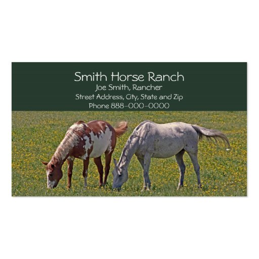 Horse Ranch Business Card (front side)