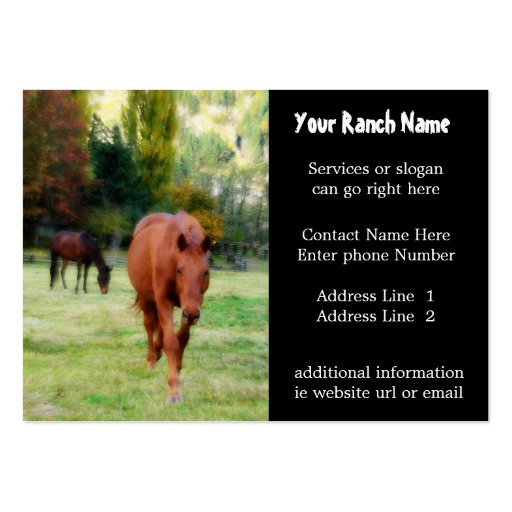 Horse ranch or Farm Supply Business Cards (front side)