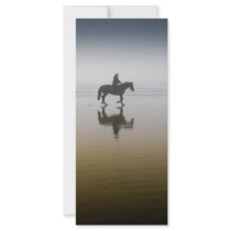 Horse riders at the beach full color rack card