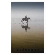 Horse riders at the beach custom stationery
