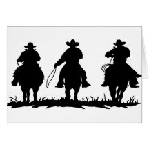 horse riders greeting card