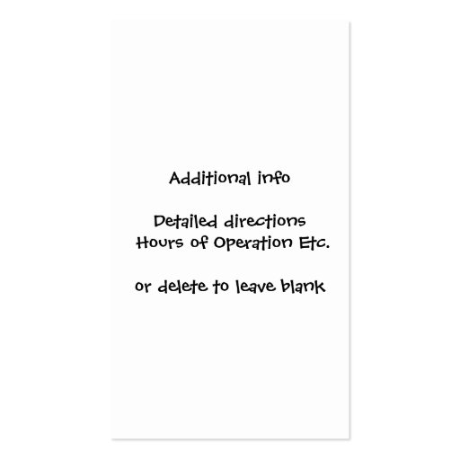 Horse Riding Stables or Boarding Services Business Card Templates (back side)