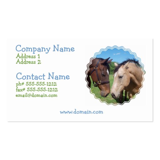 Horse Romance Business Card (front side)