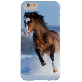 Horse running across the field in winter barely there iPhone 6 plus case