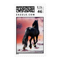 Horse running free stamp