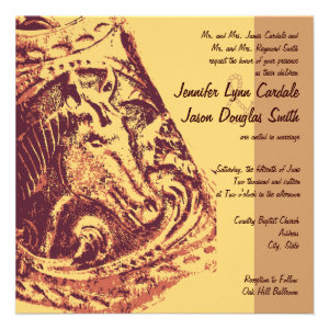 Horse Saddle Stirrup Cowboy Wedding Invitations