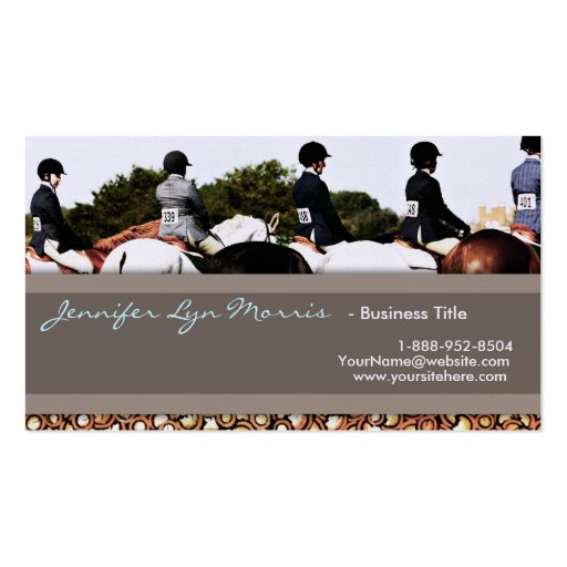 Horse Show Line Up Equestrian Profile Card Business Card Templates (front side)