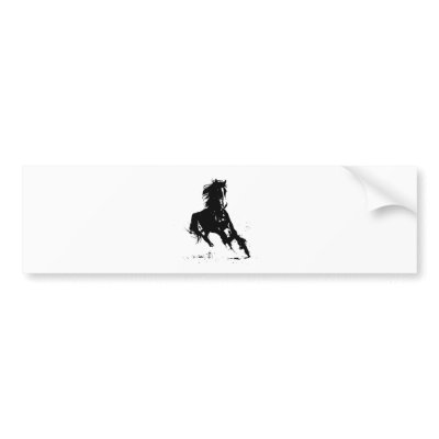Black Stallion Silhouette - BW - Black & White Horse Silhouette / Pop Art 