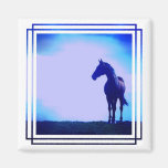 Horse Silhouette Design Square Magnet
