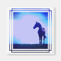 Horse Silhouette Design Square Magnet